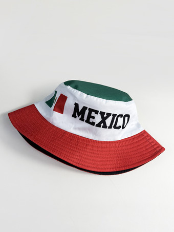 Sombrero para el sol con la bandera de México sombrero para animar a los fanáticos sombrero de pescador con la bandera nacional de la Copa del Mundo