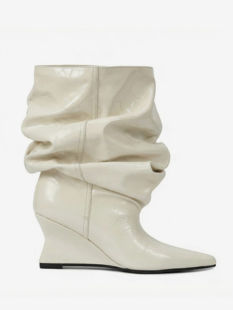 Botines de mujer con punta puntiaguda y tacón de cuña