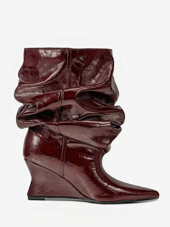 Botines de mujer con punta puntiaguda y tacón de cuña