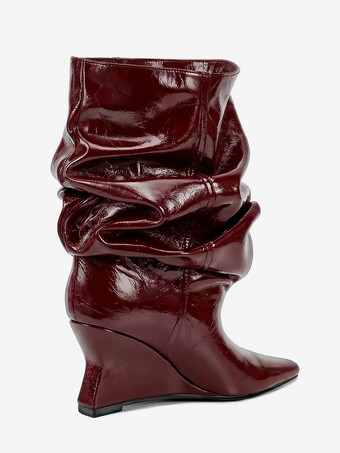 Botines de mujer con punta puntiaguda y tacón de cuña