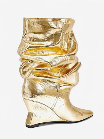 Botines de mujer con punta puntiaguda y tacón de cuña