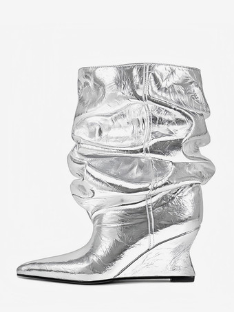 Botines de mujer con punta puntiaguda y tacón de cuña