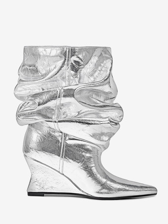 Botines de mujer con punta puntiaguda y tacón de cuña