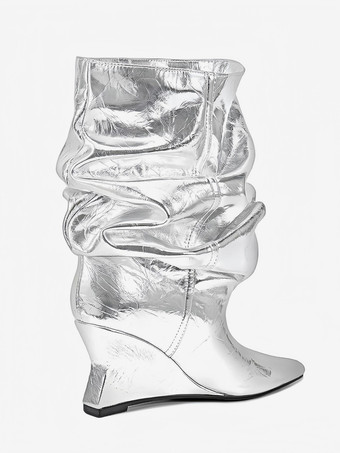 Botines de mujer con punta puntiaguda y tacón de cuña