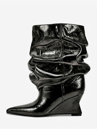 Botines de mujer con punta puntiaguda y tacón de cuña