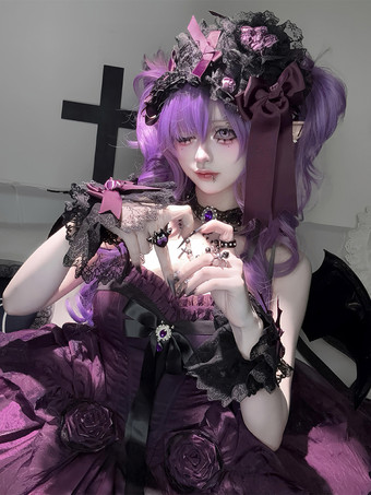 ゴシックロリータドレス 赤 黒 スイートハート ストラップレス フリル リボン ショートロリータドレス