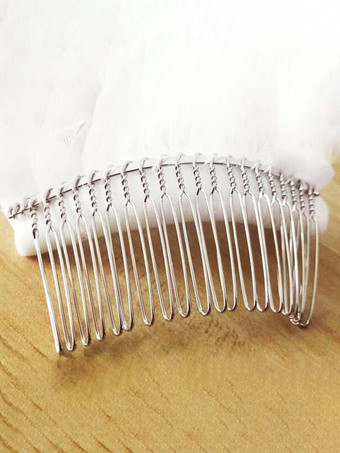 ウェディングベール 2段レースチュールレースアップリケエッジウォーターフォールブライダルベール