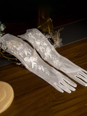 ウェディングベール 2段レースチュールレースアップリケエッジウォーターフォールブライダルベール