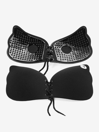 Lingerie Acrilico Sottoseno Nude Push Up Invisibile Coulisse Ali di Farfalla Reggiseno Invisibile