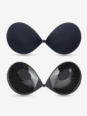 negro Cubrepezones invisibles con realce sin tirantes de acrílico y color piel.