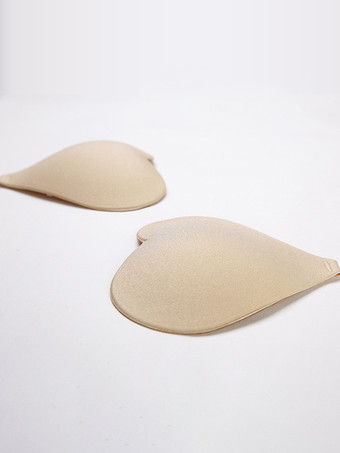 Sujetador push-up de silicona con forma de corazón sin tirantes con botones triangulares acrílicos y bolas color rosa