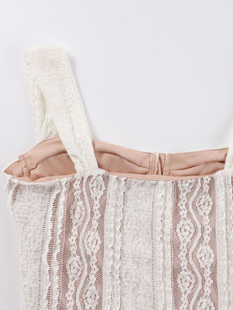 Abito lungo senza maniche in pizzo a sirena con dettaglio bustier per donna 2026