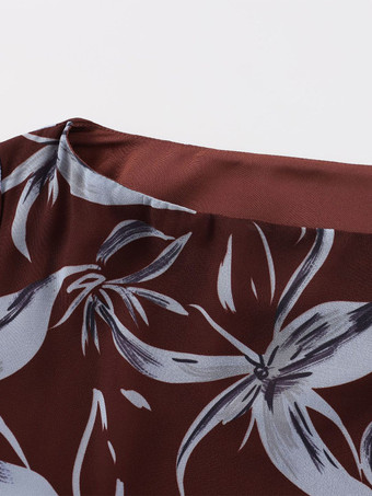 Vestido maxi retro ajustado de manga larga con estampado floral para mujer 2026