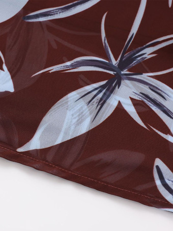 Vestido maxi retro ajustado de manga larga con estampado floral para mujer 2026