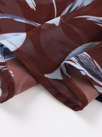 Vestido maxi retro ajustado de manga larga con estampado floral para mujer 2026