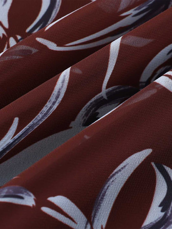 Vestido maxi retro ajustado de manga larga con estampado floral para mujer 2026