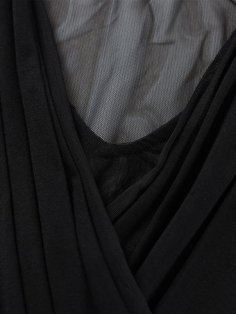 Abito lungo aderente con arricciature maniche lunghe e spalline incrociate sul davanti per donna 2026