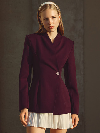 Vestido mini blazer plisado de manga larga con patchwork para mujer 2026