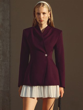 Vestido mini blazer plisado de manga larga con patchwork para mujer 2026