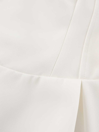 Vestido corto blanco sin mangas con vuelo en forma de A para mujer 2026