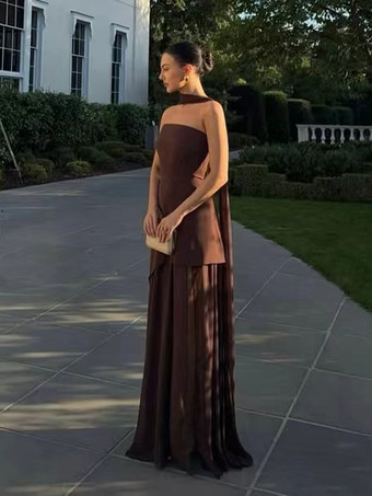 Vestido largo sin mangas con cuello halter capas y dobladillo irregular para mujer 2026