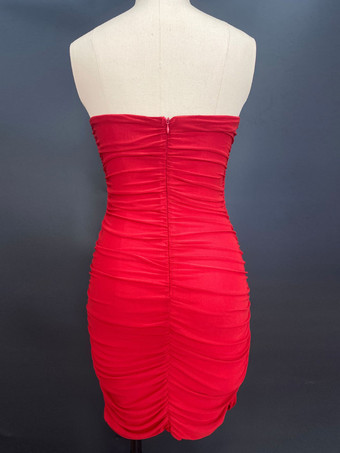 Vestido de fiesta mini ajustado con fruncido y corte de roseta para mujer 2026