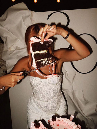 スパンコール スイートハートネック ルーシュ フロントタイディテール マキシ パーティードレス レディース 2026