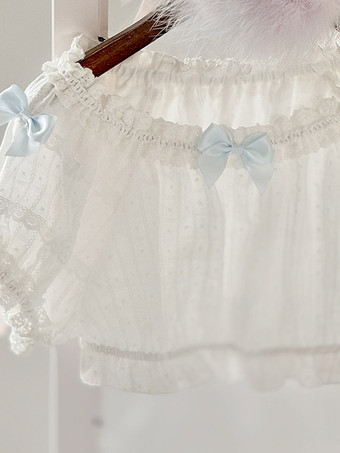 スイートベージュの半袖ポリエステルトップス