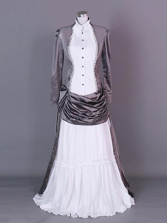 グレイアプリコット エドワード風ドレス 長袖 チュニック ヴィンテージドレス