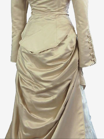 アプリコット エドワード風ドレス 長袖 チュニック ヴィンテージドレス