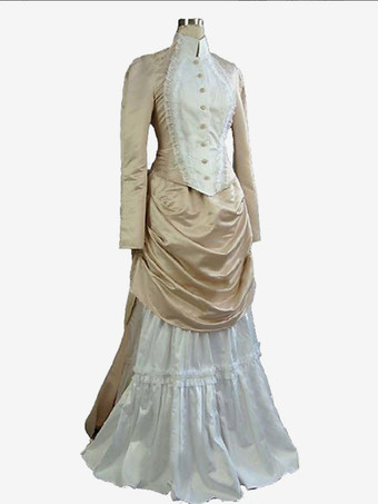 アプリコット エドワード風ドレス 長袖 チュニック ヴィンテージドレス