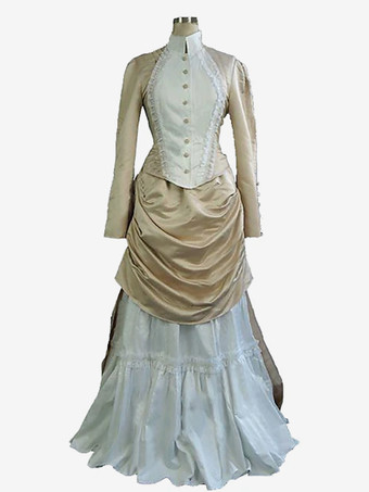 ライト アプリコットアプリコット エドワード風ドレス 長袖 チュニック ヴィンテージドレス