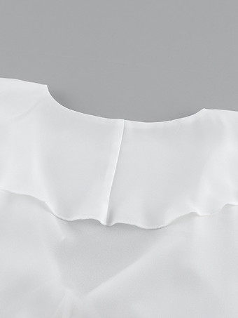 フリルトリムVネックフレアスリーブトップスとスモックウエストミニスカートのツーピースセット 2026