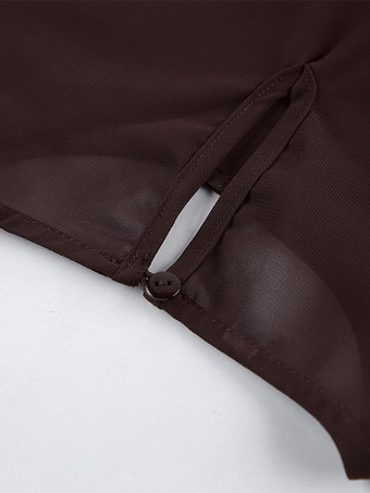 シースルーメッシュ 長袖 サイドタイ スリット マキシドレス カバーアップ レディース 2026