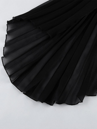 2026年レディース向け、アシンメトリープリーツドレープのストラップレスサマーミニドレス