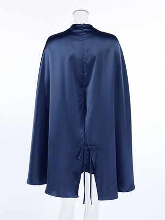 サテンケープスリーブハイネックボディコンミニドレス（レディース）2026