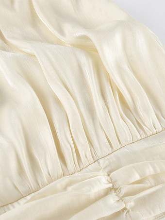 ホルターネック ルーシュ ノースリーブ バックレス パーティーブラウス トップス レディース 2026