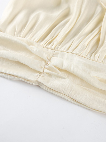 ホルターネック ルーシュ ノースリーブ バックレス パーティーブラウス トップス レディース 2026