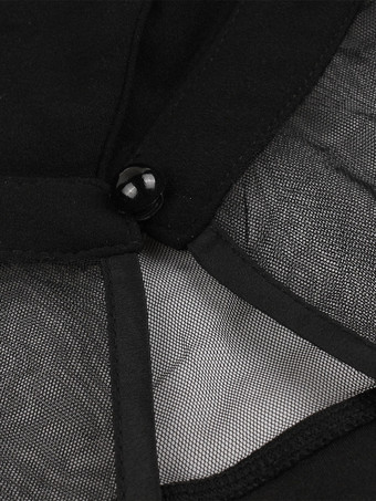 メッシュパッチワーク くり抜きネックライン Aライン スケータードレス レディース 2026