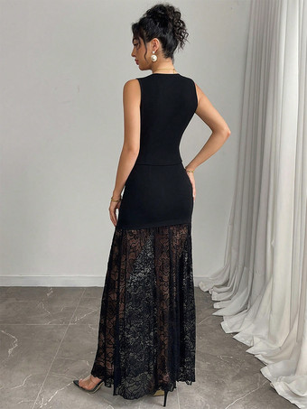 ベストクロップトップと花柄レースパッチワークマキシスカートのツーピースセット（レディース 2026年）