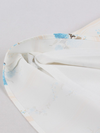 フローラルプリント ルーシュバスト ノースリーブ Aライン ミディ丈 ティードレス レディース 2026