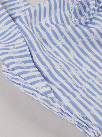 ストライプ柄ホルターネック花柄Aラインサマーサンドレス（レディース 2026年）