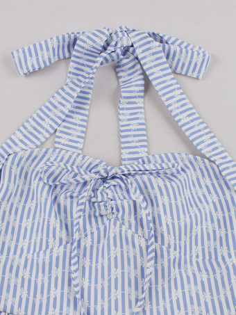 ストライプ柄ホルターネック花柄Aラインサマーサンドレス（レディース 2026年）