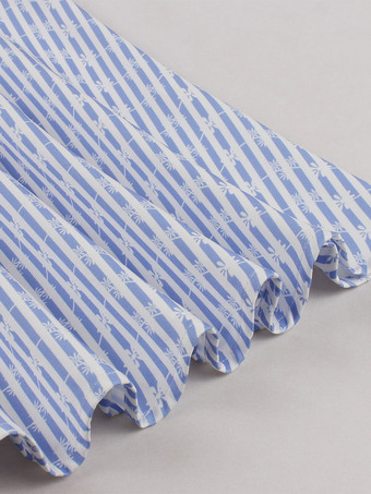 ストライプ柄ホルターネック花柄Aラインサマーサンドレス（レディース 2026年）