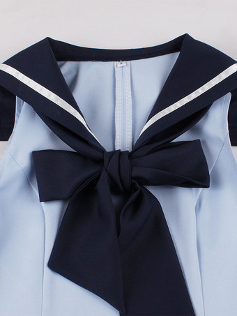 セーラーカラー ボウノット ノースリーブ レトロ スイング Aライン ドレス レディース 2026