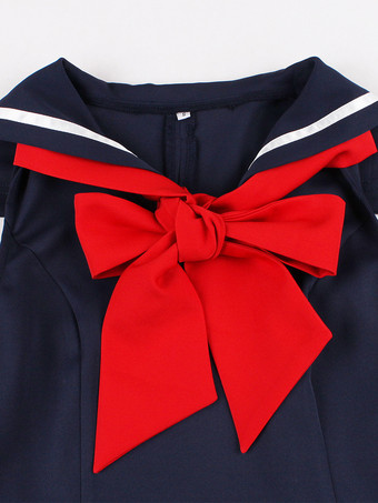 セーラーカラー ボウノット ノースリーブ レトロ スイング Aライン ドレス レディース 2026