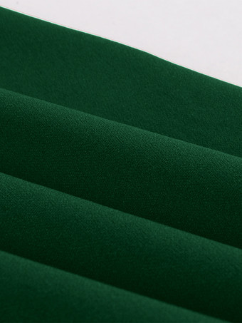 Vネック、コントラストラペル、ルーシュ、レトロAライン、スウィングドレス（レディース、2026年）