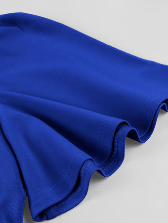 Vネック、ルーシュ、フロントボタン装飾、フラッタースリーブ、レトロスウィングドレス（レディース）2026