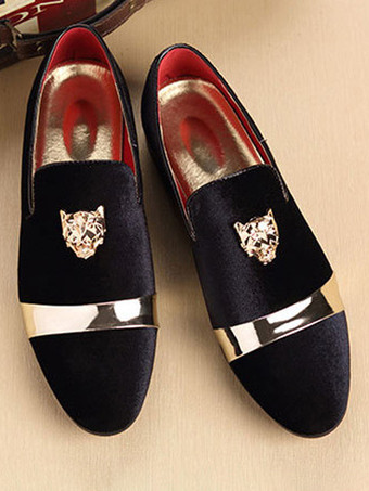 スエード メンズ ローファー ラウンドトゥ デザイン フラット スリッポン プロムシューズ