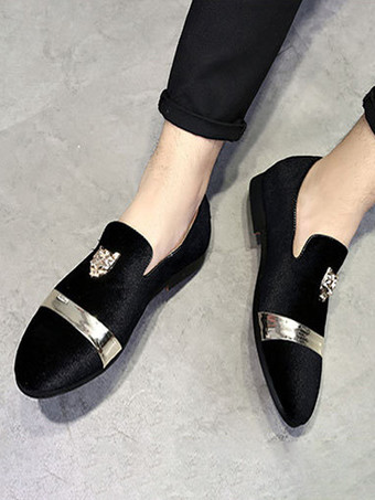 スエード メンズ ローファー ラウンドトゥ デザイン フラット スリッポン プロムシューズ